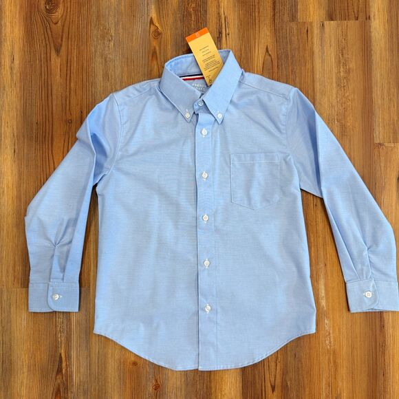 NWT French Toast School Wear Blue Long Sleeve Button Up Shirt Size 8 - Picture 2 of 7